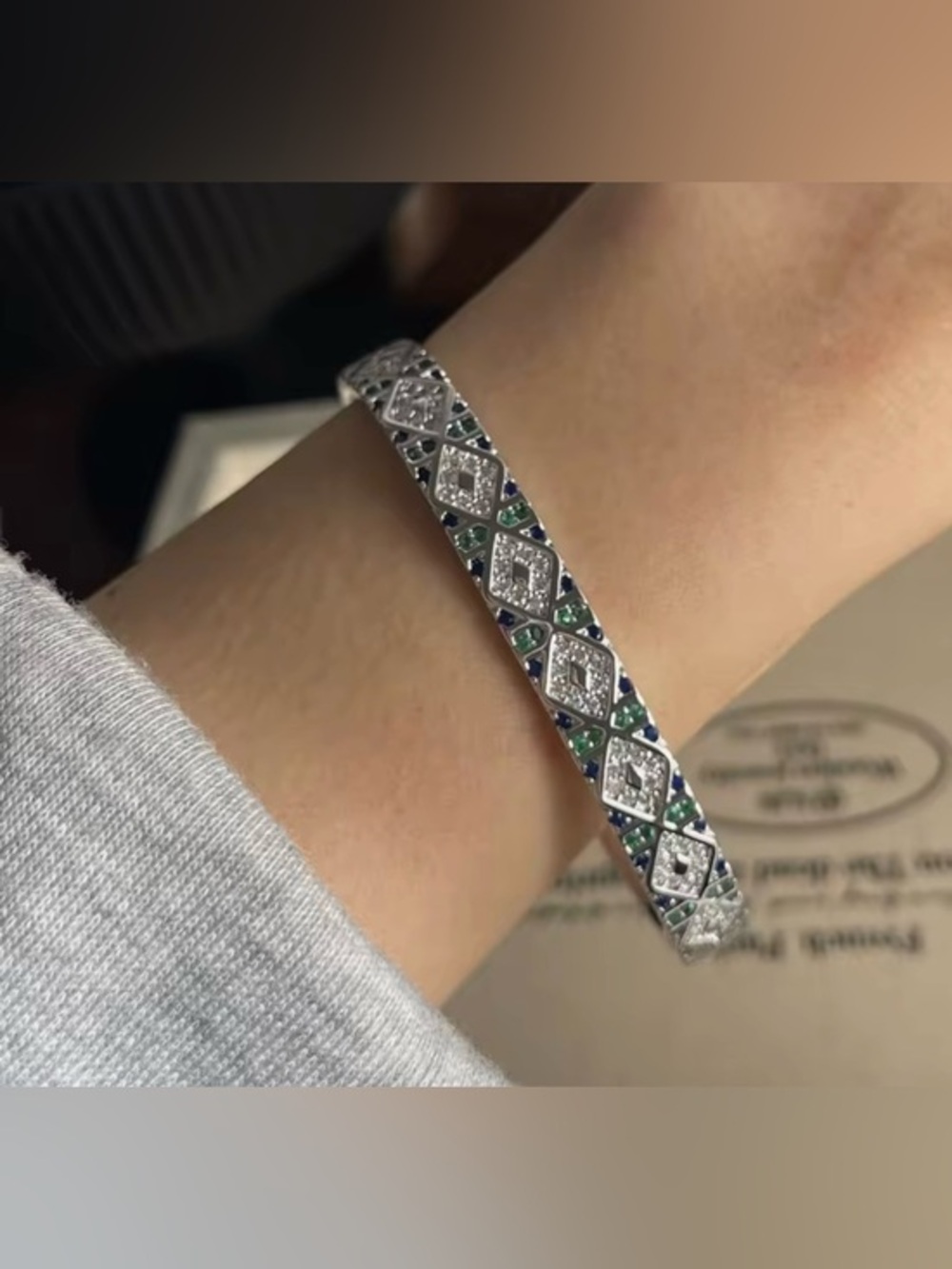 New Gemstone .925 Stamped Bracelet